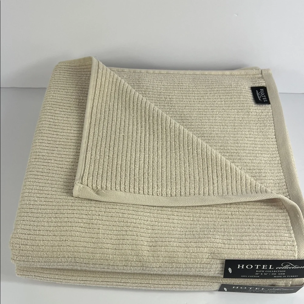 Hotel Collection Bath Towels Tan Luxury 100% Cotton Made in Turkey 2 Pc Set NEW